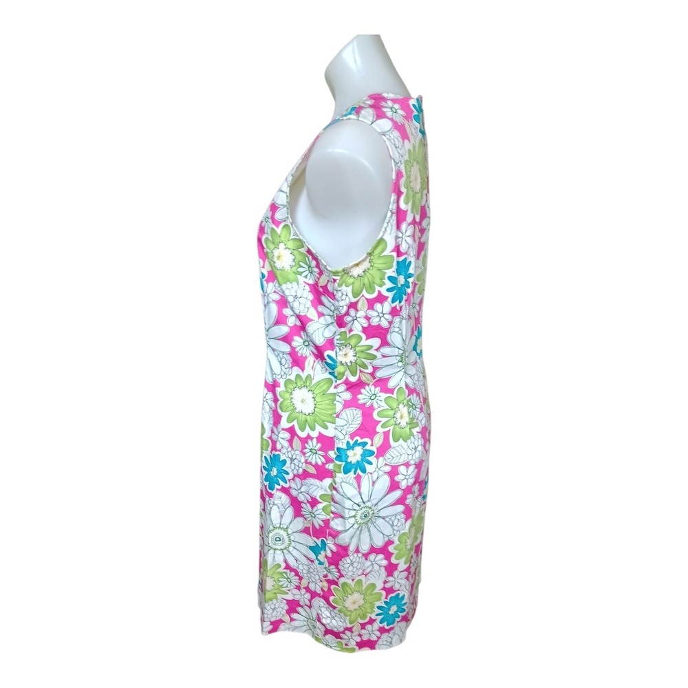 Chadwicks Women's 12 Spring Floral Bright Stretch Cotton Blend Knee Length Dress - Picture 4 of 8